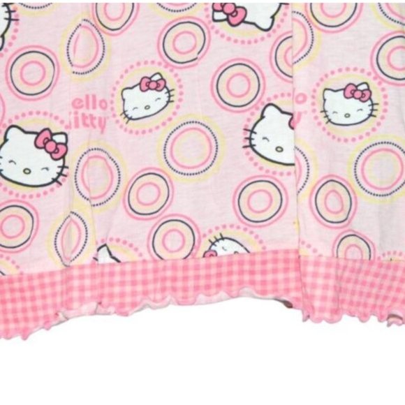 Sanrio Hello Kitty Cotton Babydoll Nightie Pink White Adjustable Size L kawaii - Picture 7 of 12